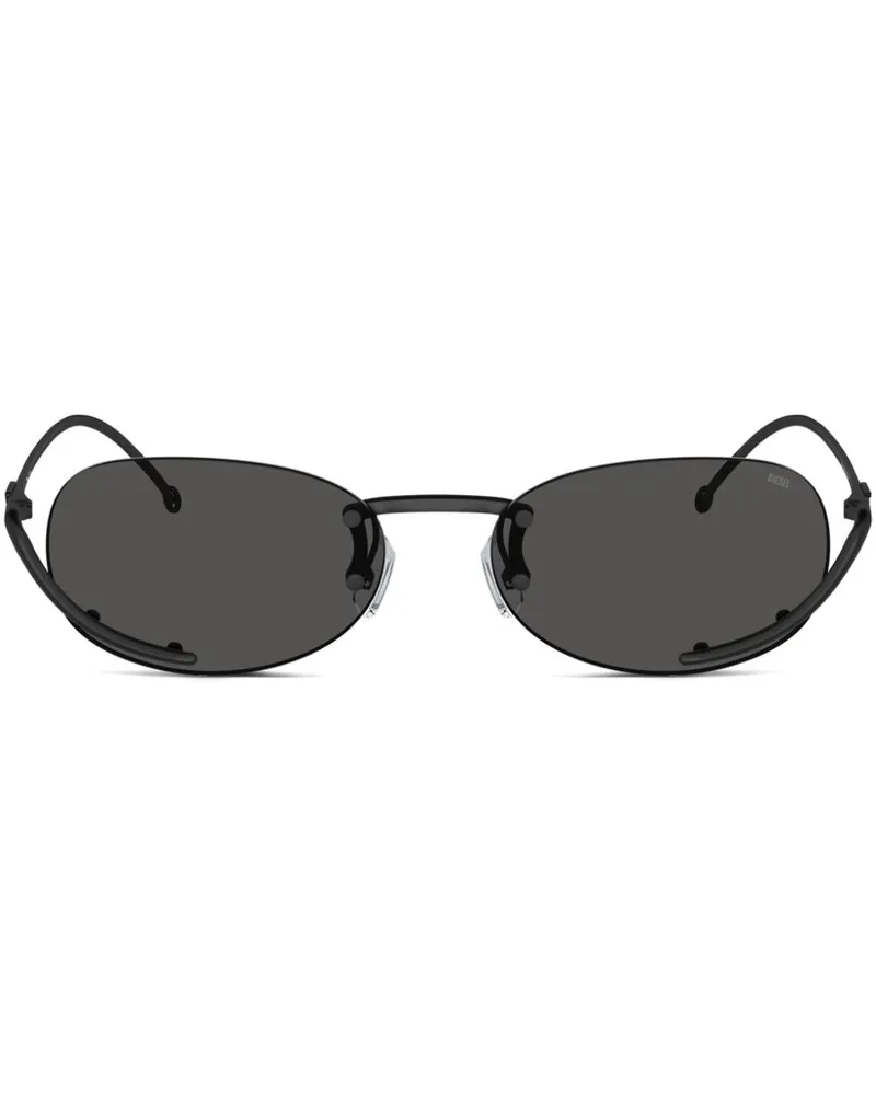 Diesel 0DL1004 Sonnenbrille mit ovalem Gestell - Schwarz Schwarz
