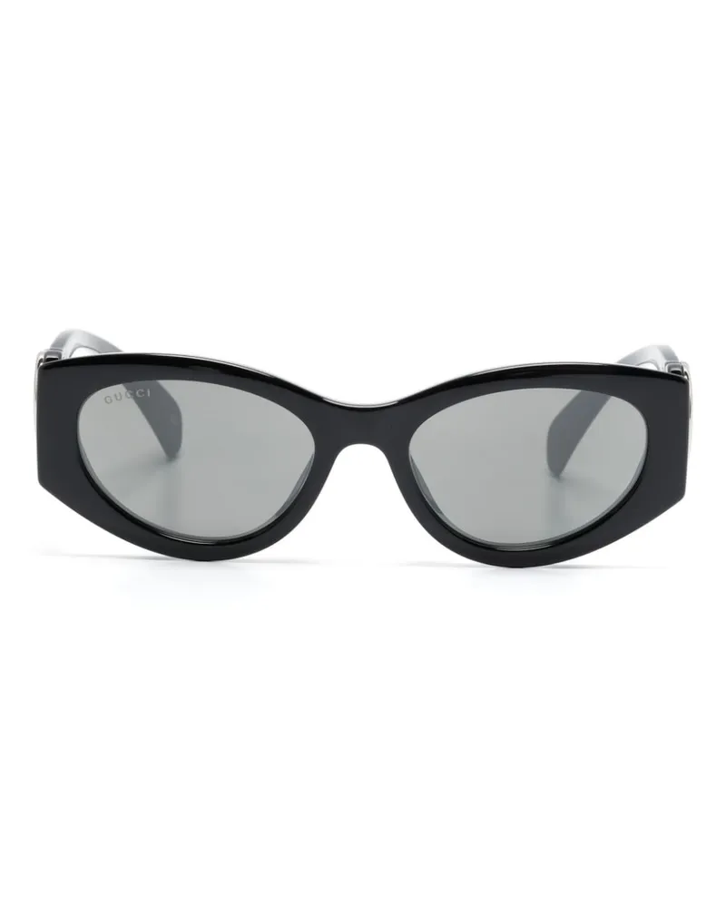 Gucci Cat-Eye-Sonnenbrille mit GG - Schwarz Schwarz