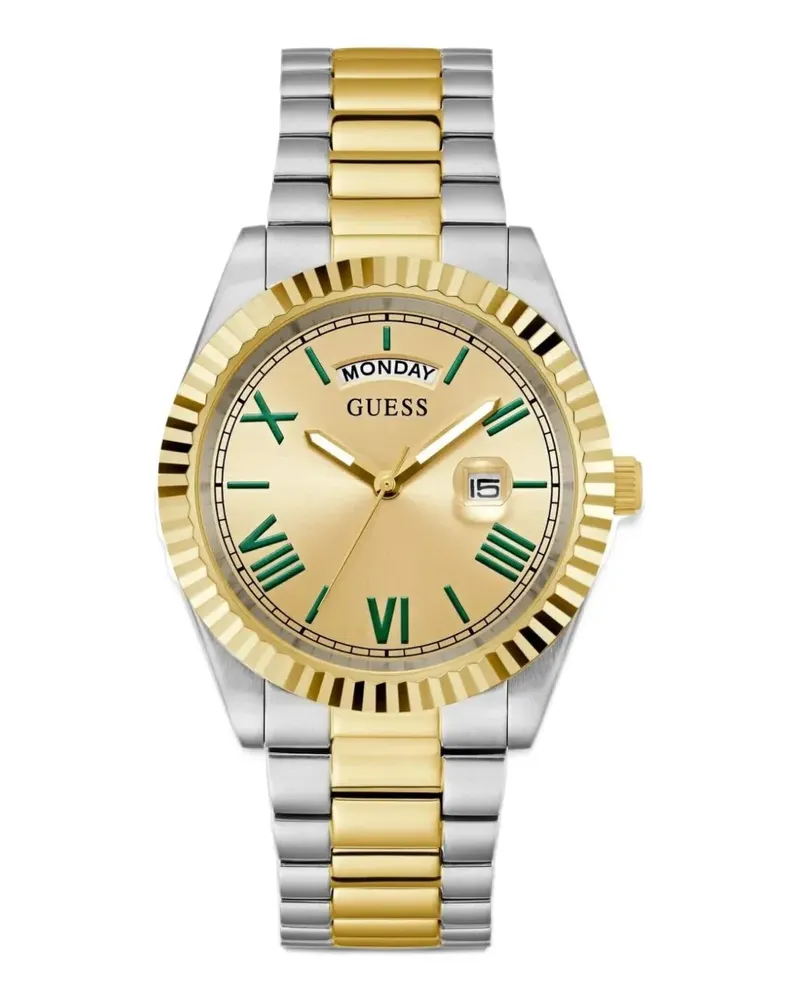 Guess two-tone day-date 42mm watch - Gold Gold