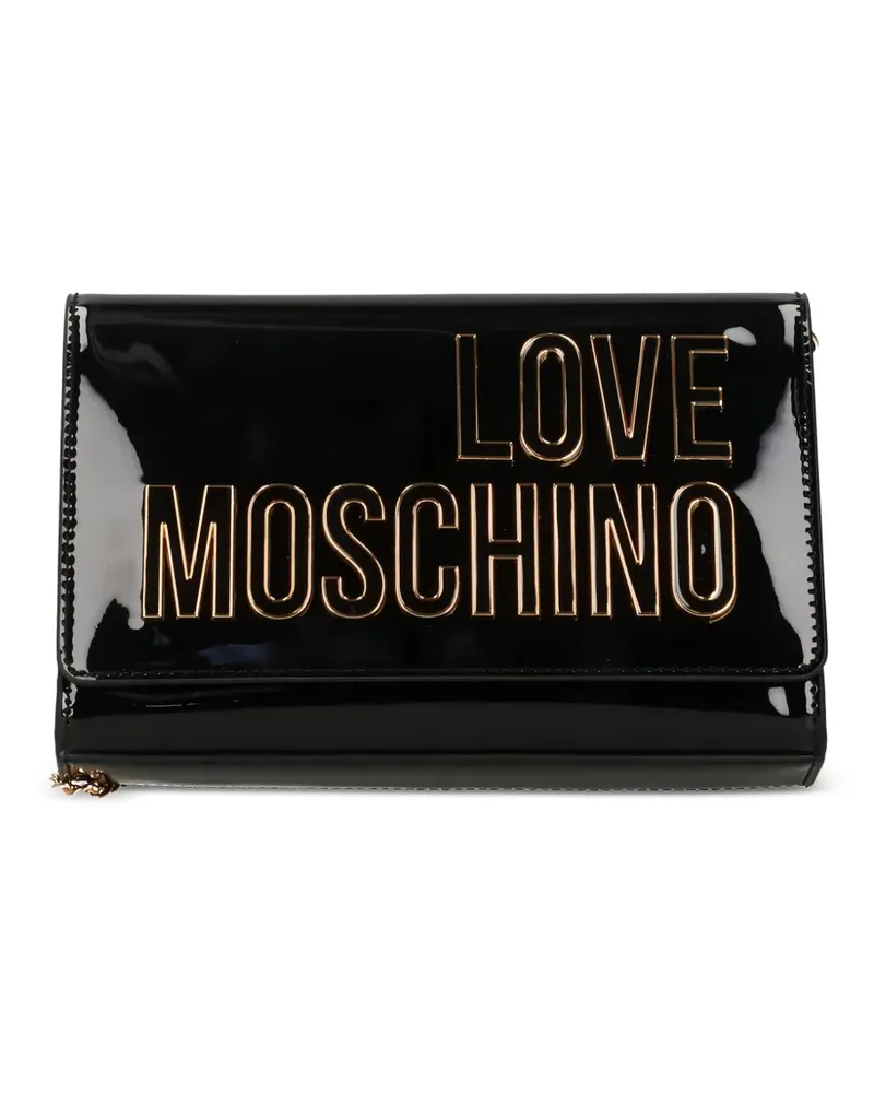 Moschino logo-lettering cross body bag - Schwarz Schwarz