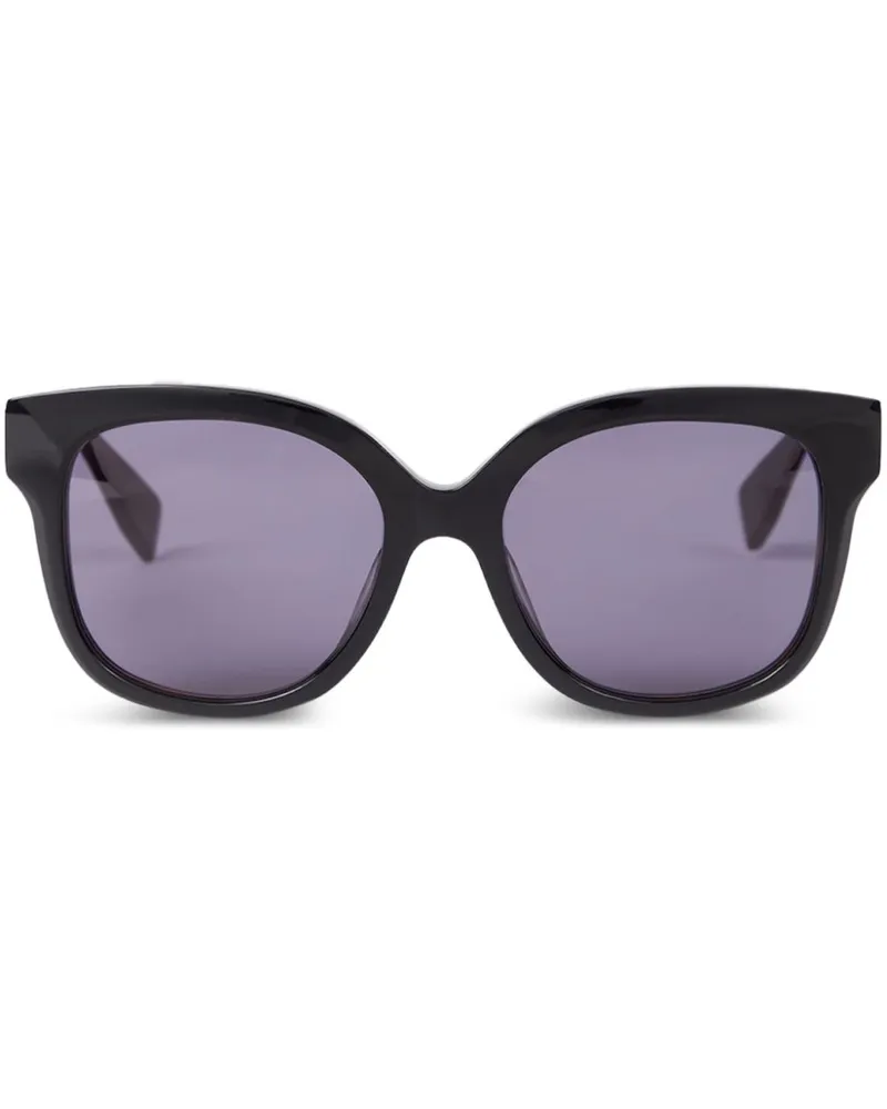 Viktor & Rolf Sonnenbrille mit rundem Gestell - Schwarz Schwarz