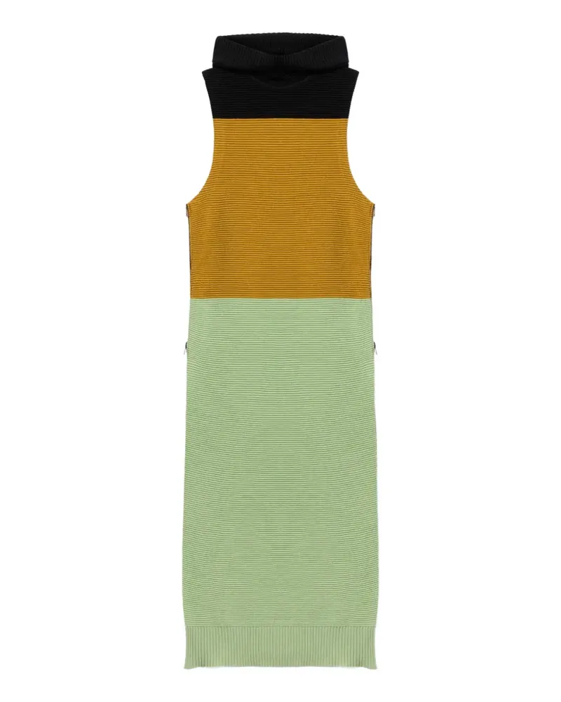 La DoubleJ Kapuzen-Maxikleid in Colour-Block-Optik - Grün Grün