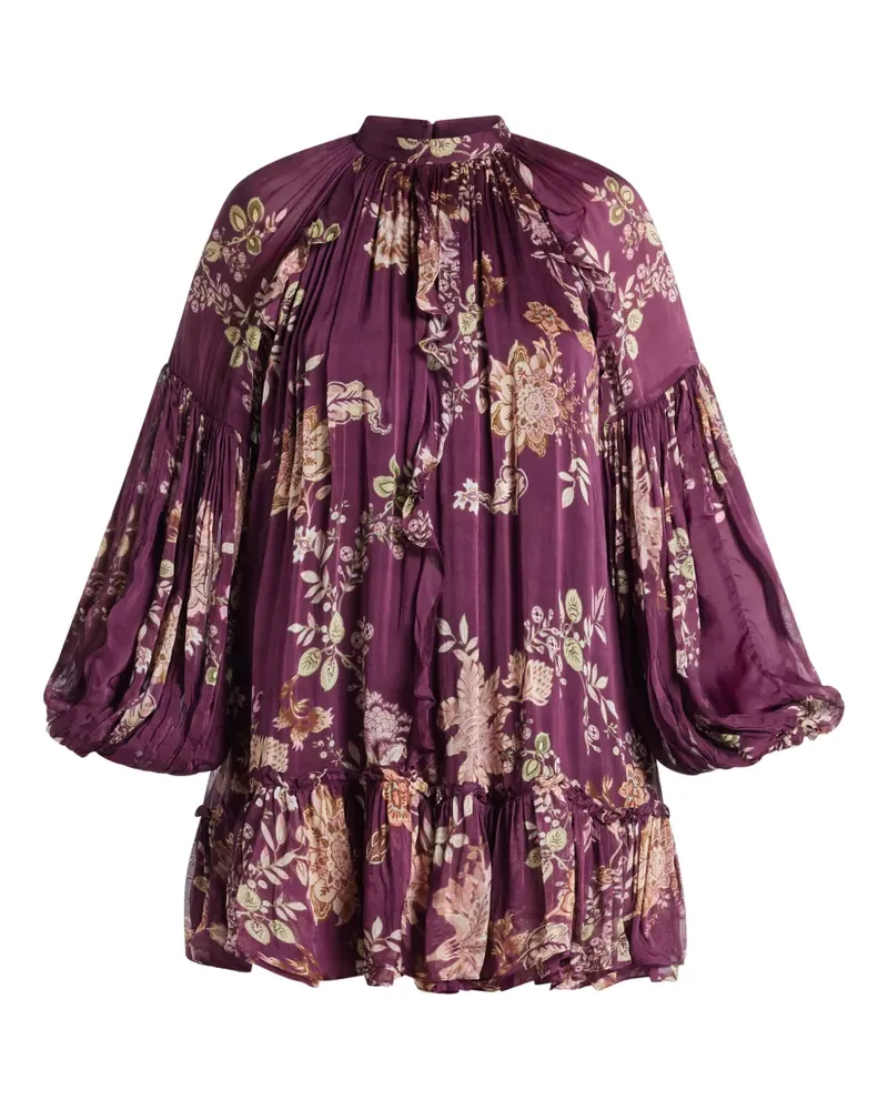 Hemant & Nandita Savi ruffled floral mini dress - Violett Violett