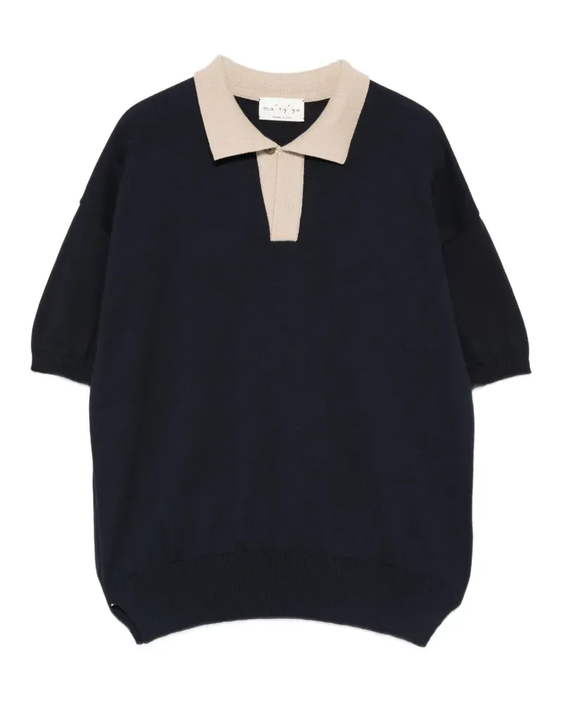 MA'RY'YA Kurzärmeliges Poloshirt - Blau Blau