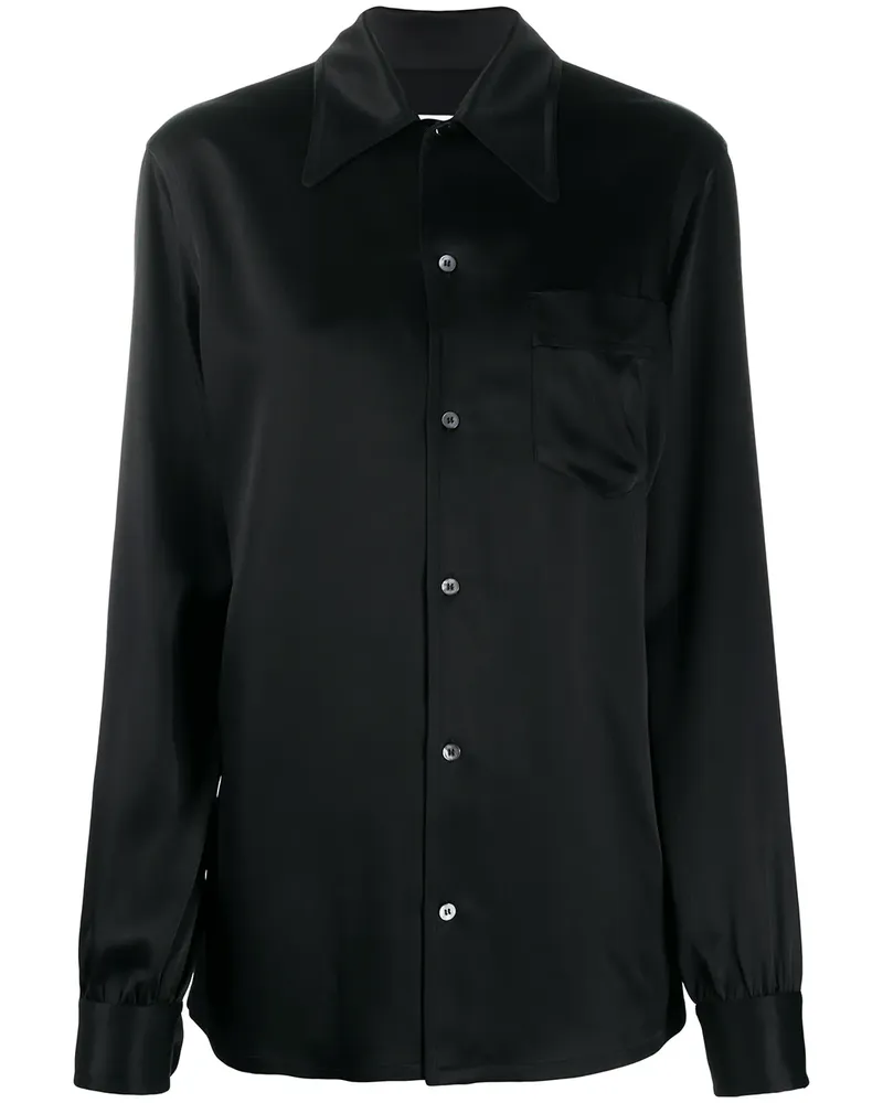 Maison Margiela Klassisches Satinhemd - Schwarz Schwarz