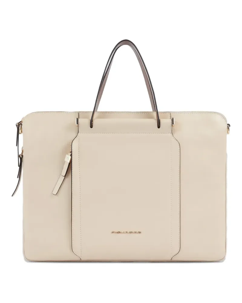 Piquadro Laptoptasche aus Leder - Nude Nude