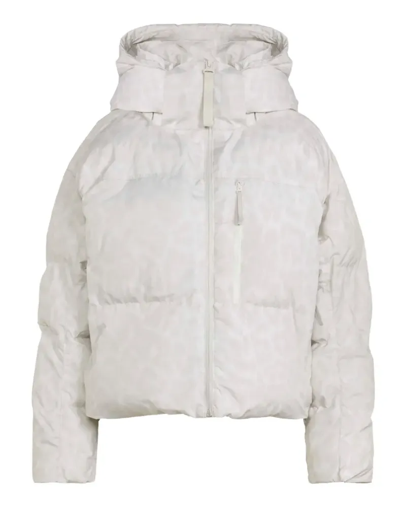 adidas x Stella McCartney kurze wattierte Winterjacke mit Print - Weiß Weiß