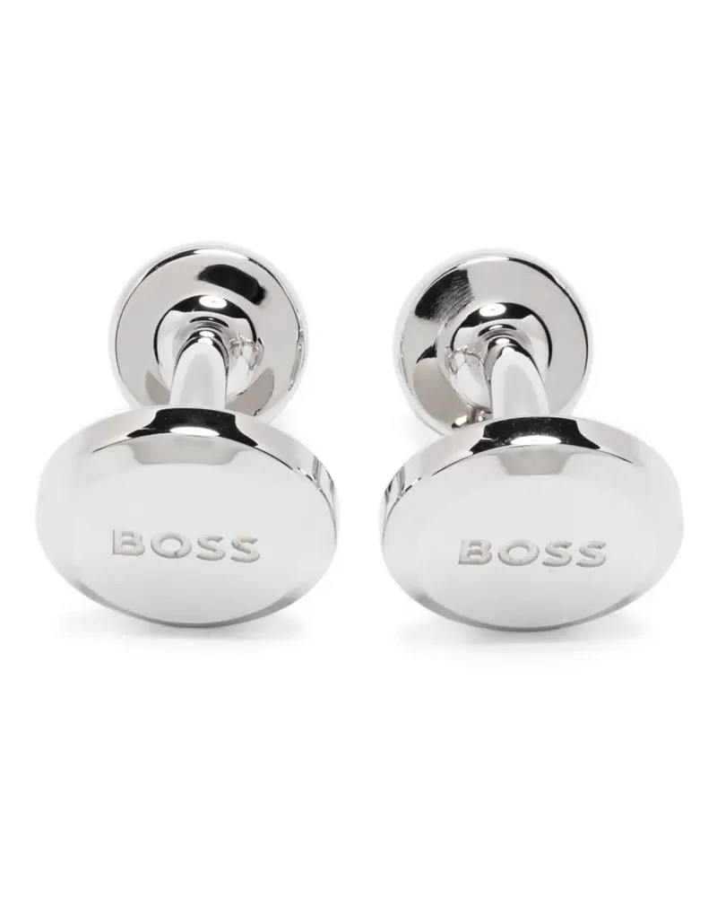 HUGO BOSS Manschettenknöpfen mit Logo-Prägung - Silber Silber