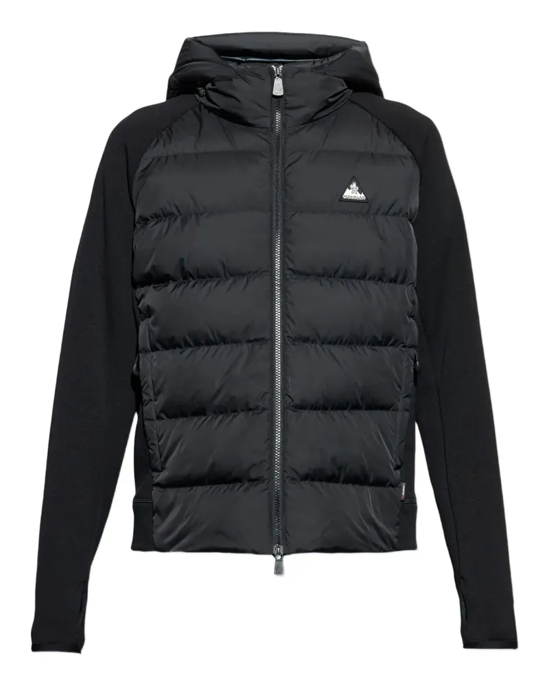 Moncler Gefütterte Jacke mit Logo-Print - Schwarz Schwarz