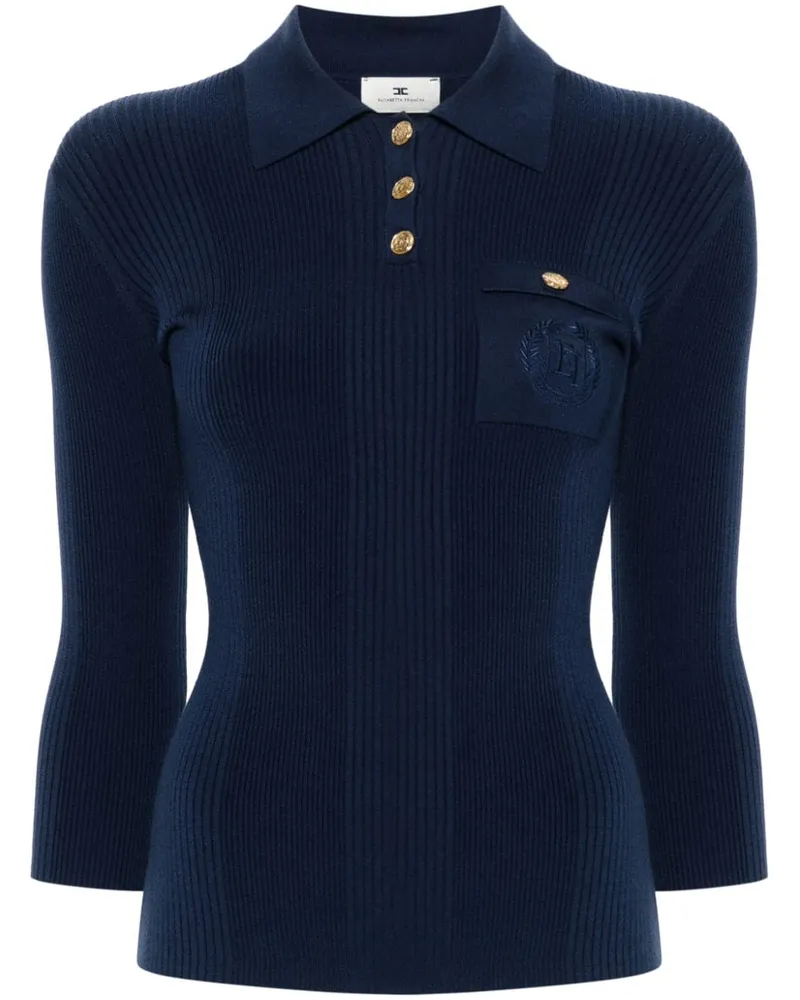 Elisabetta Franchi Poloshirt mit Logo-Stickerei - Blau Blau