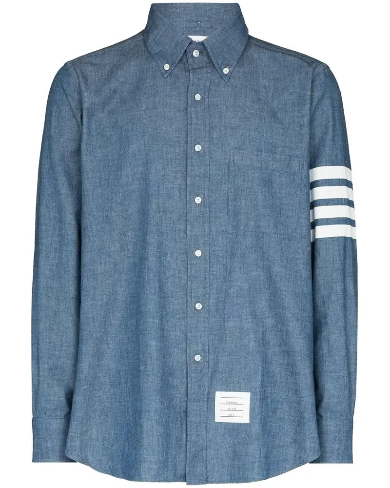 Thom Browne Gerades Chambray-Hemd - Blau Blau