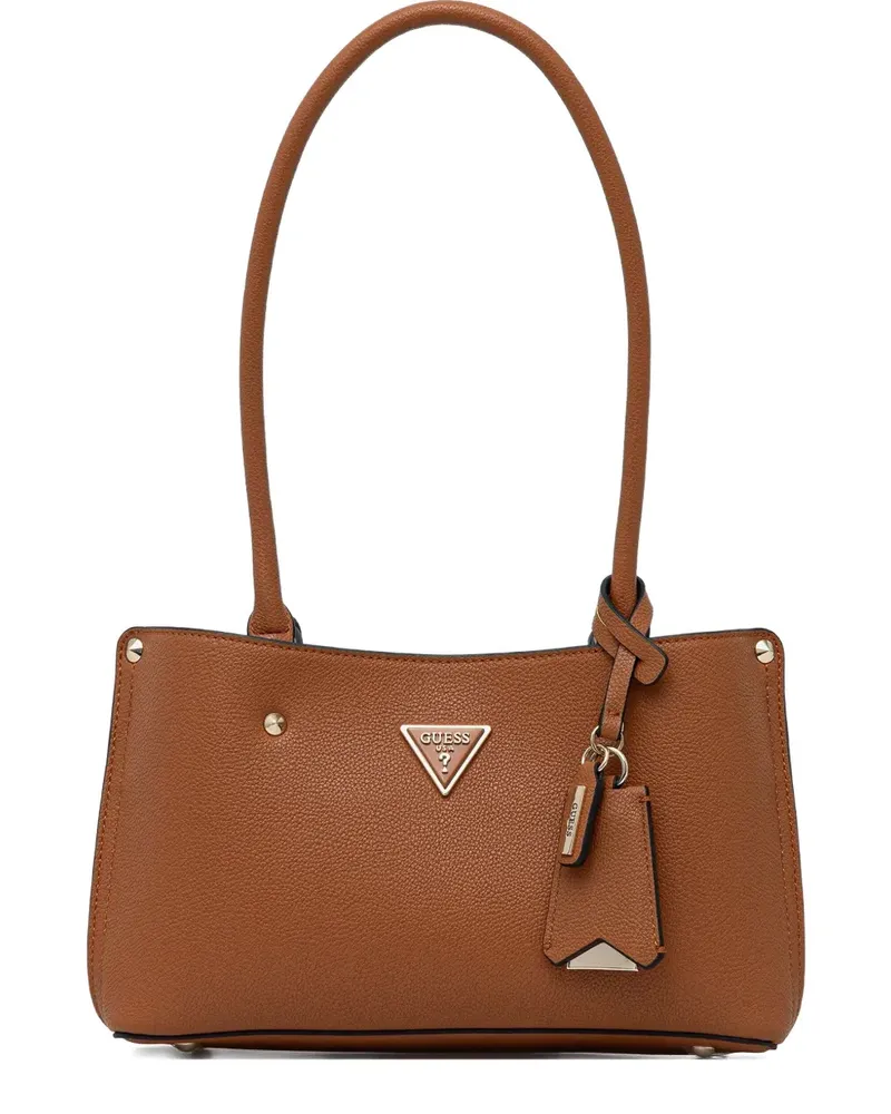 Guess Schultertasche mit Logo-Schild - Braun Braun