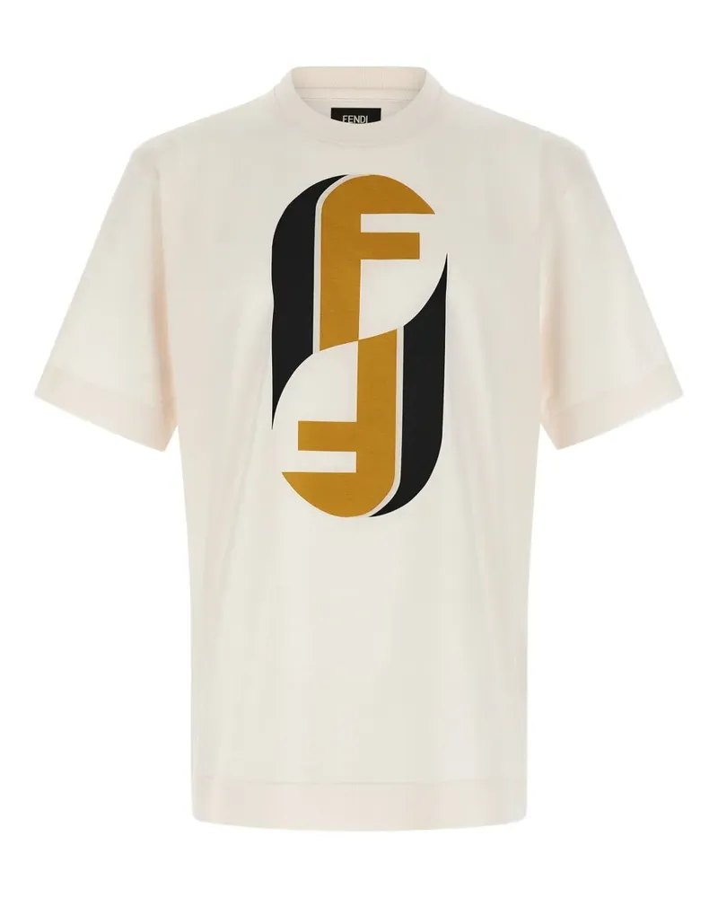 Fendi nity T-Shirt mit Monogramm - Nude Nude