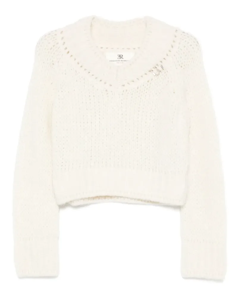 Ermanno Scervino Cropped-Pullover mit V-Ausschnitt - Nude Nude