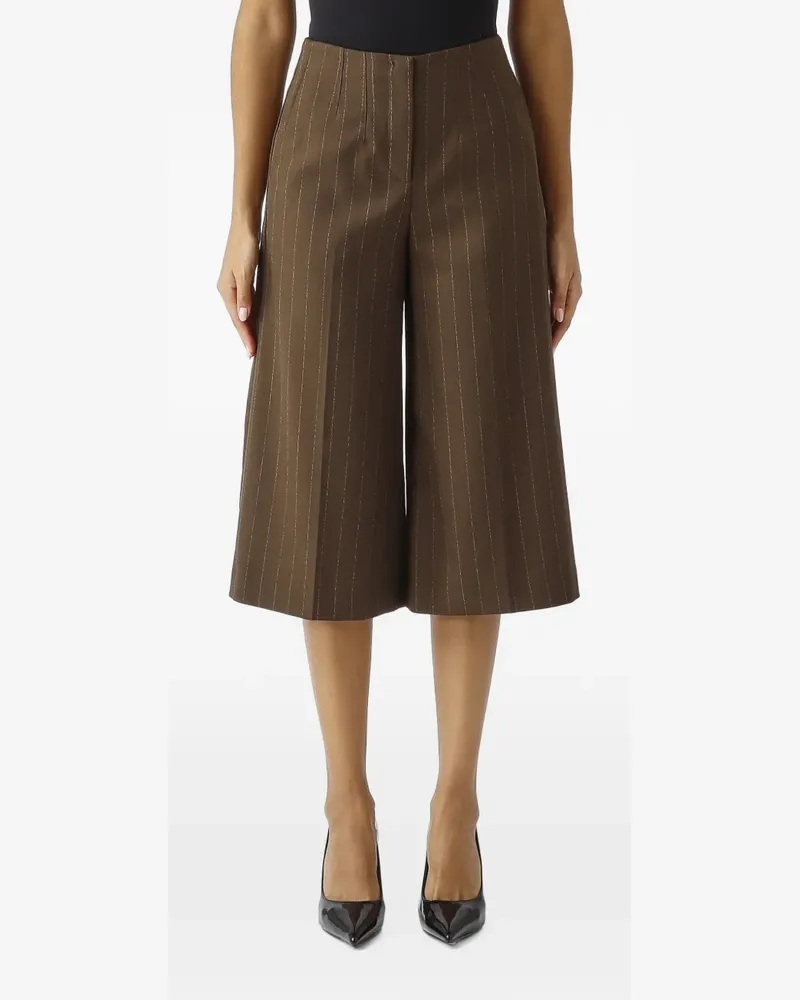 NENETTE pinstripe-pattern pleated shorts - Grün Grün