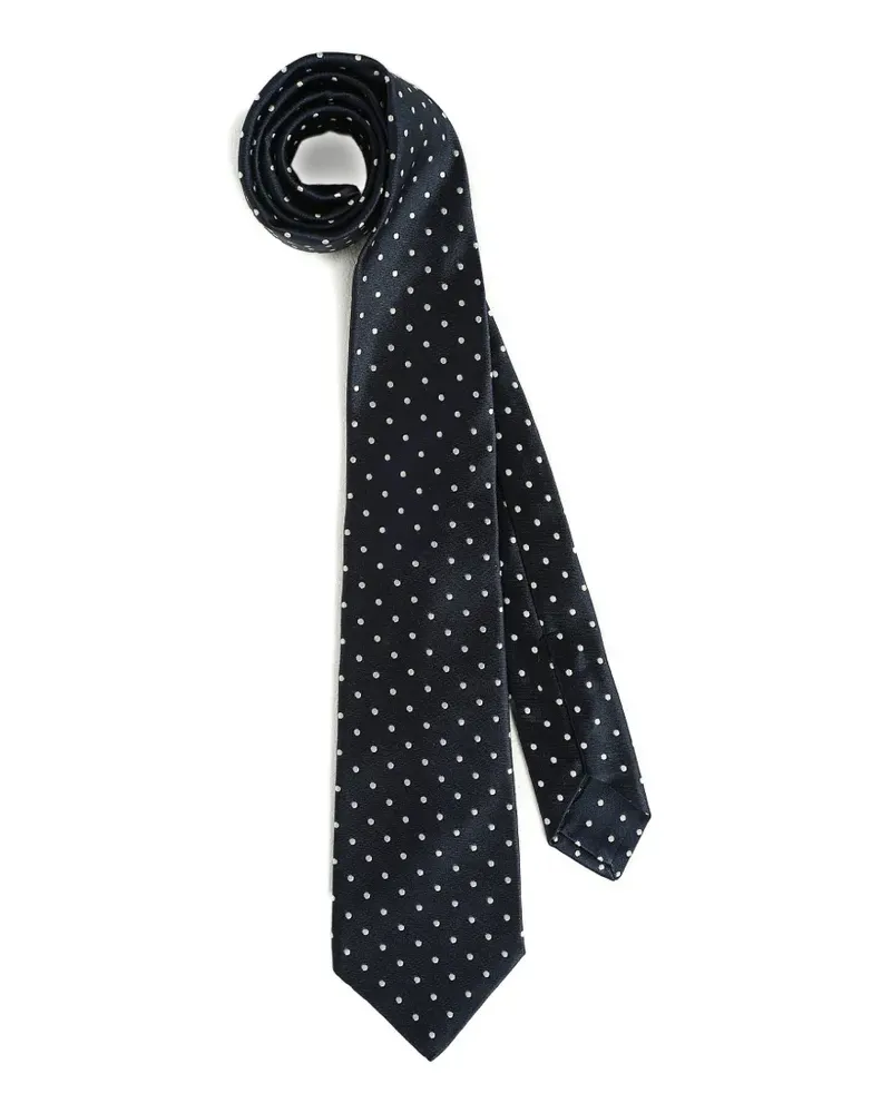 Kiton Seidenkrawatte mit Polka Dots - Blau Blau