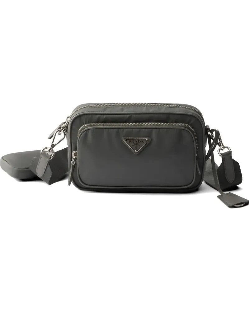 Prada Mini Schultertasche aus Re-Nylon - Grau Grau