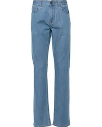 Canali Halbhohe Slim-Fit-Jeans Blau