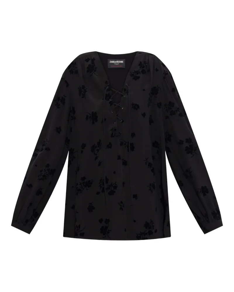 Zadig & Voltaire Bluse mit Schnürung - Schwarz Schwarz