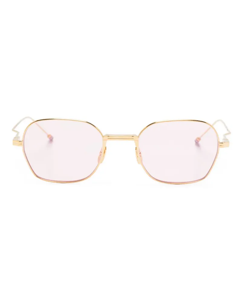 Thom Browne Sonnenbrille mit eckigem Gestell - Gold Gold