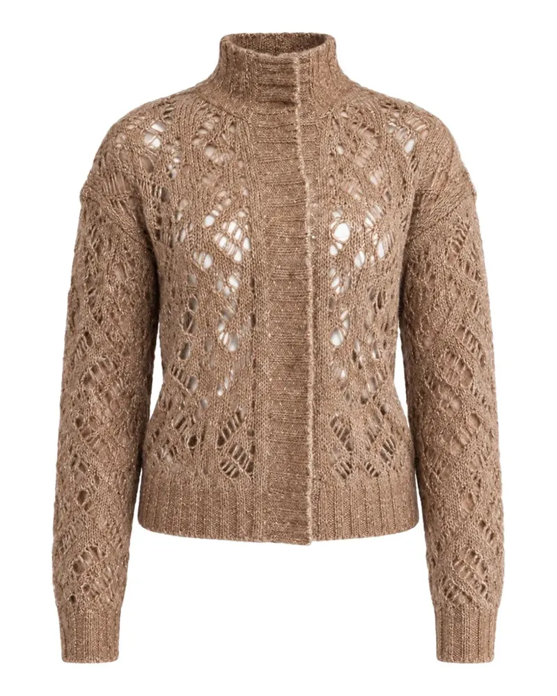 Max Mara open-knit high-neck cardigan - Braun Braun