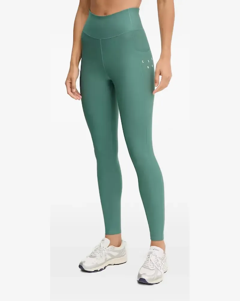 Casall Pure Pocket Leggings mit hohem Bund und Logo-Print - Grün Grün