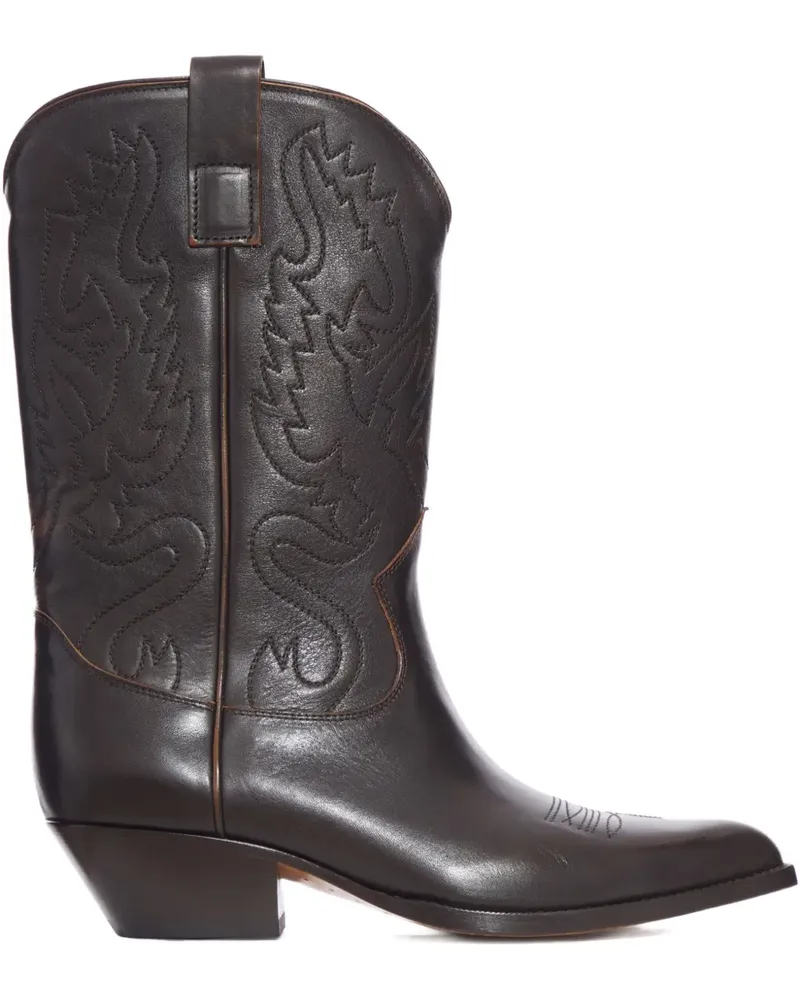 Buttero embroidered-detail leather boots - Braun Braun