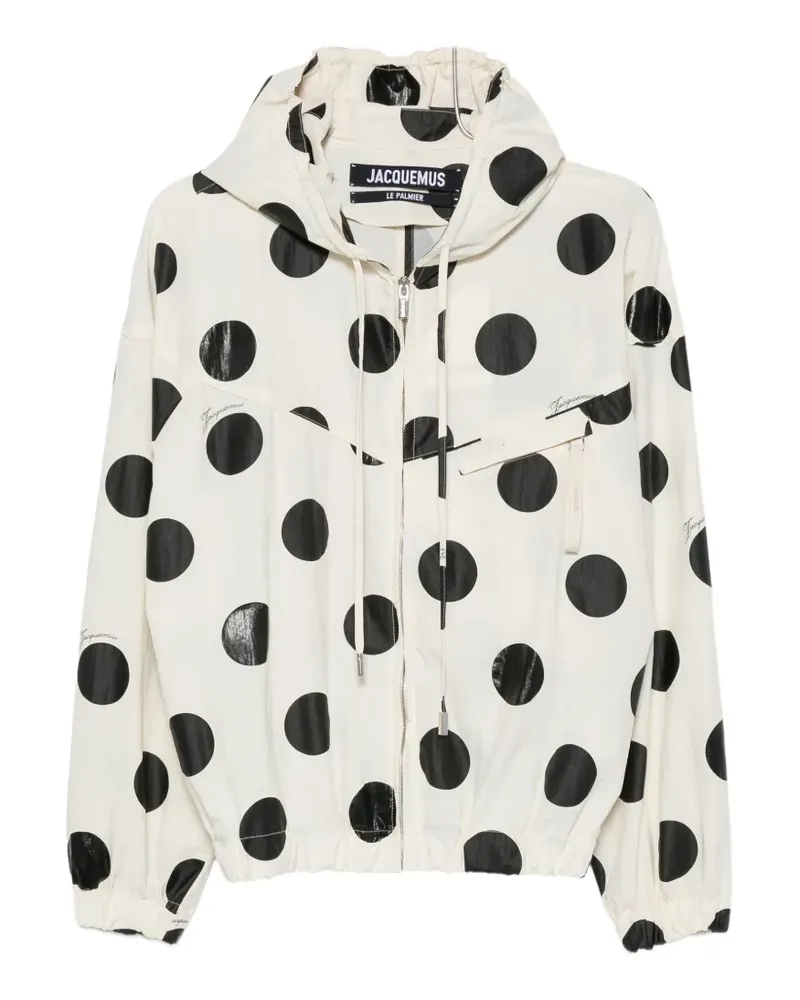 Jacquemus Kapuzenjacke mit Polka Dots - Weiß Weiß