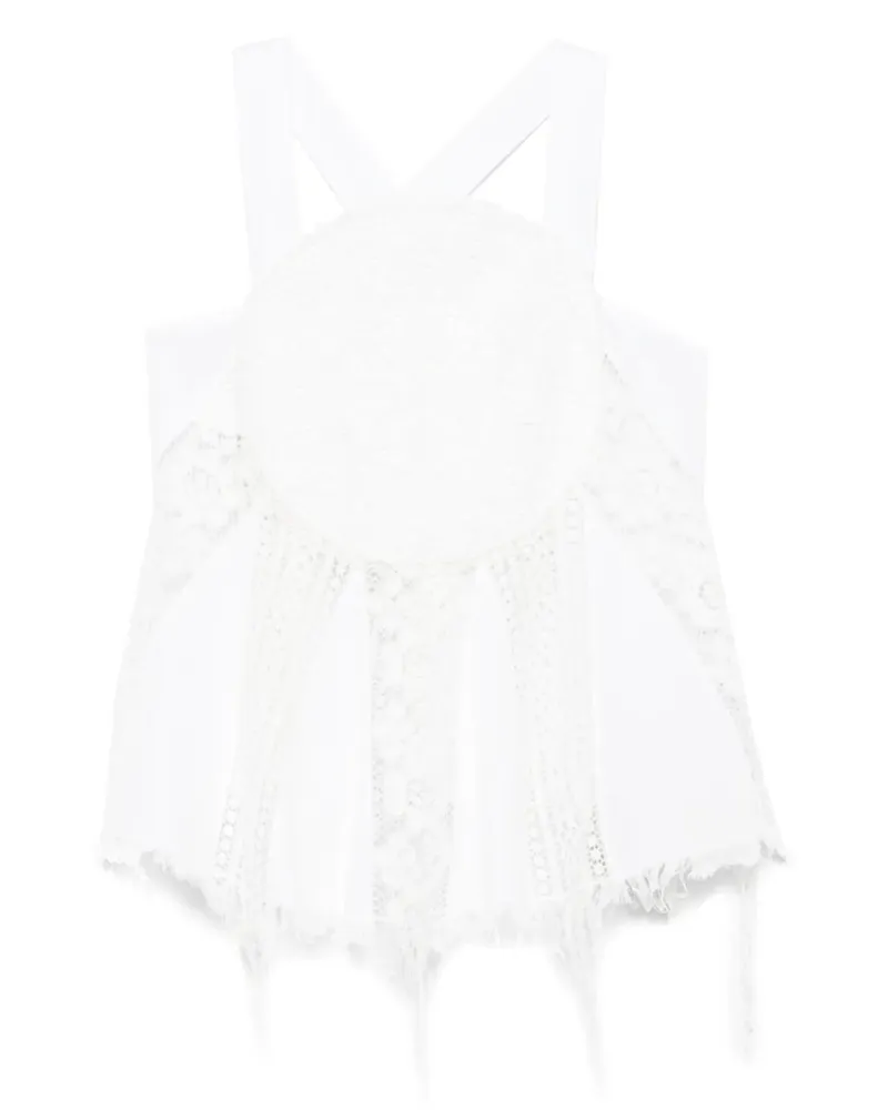Loewe Bluse mit Spitzeneinsätzen - Weiß Weiß