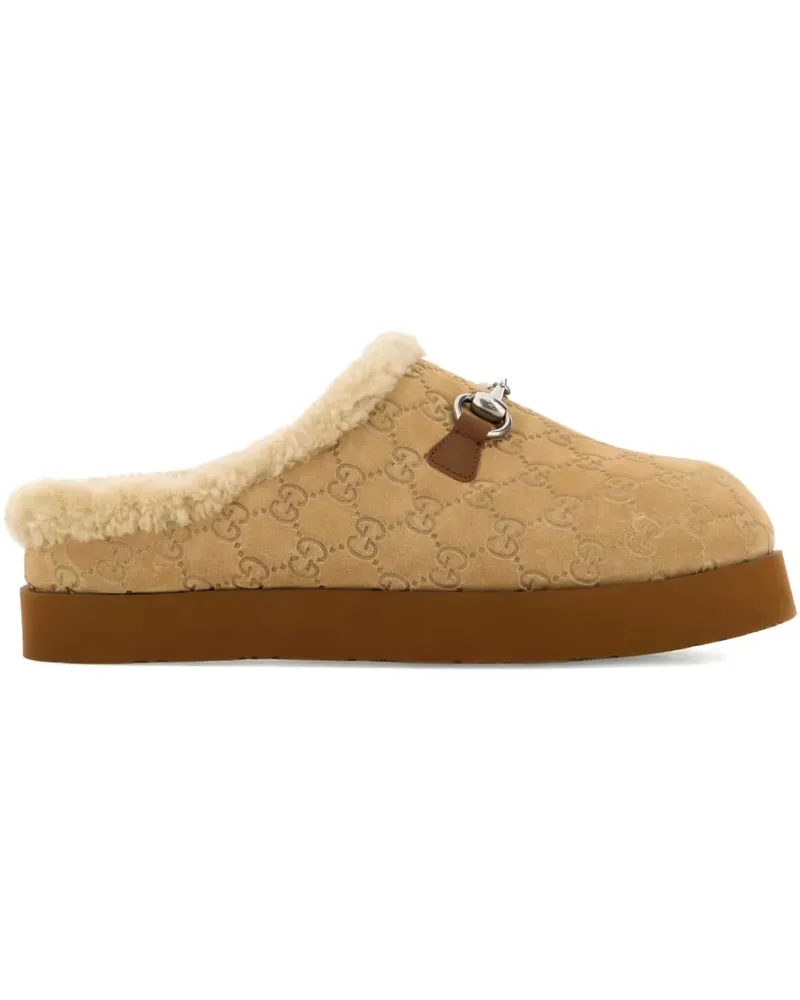 Gucci Slipper aus Wildleder - Nude Nude
