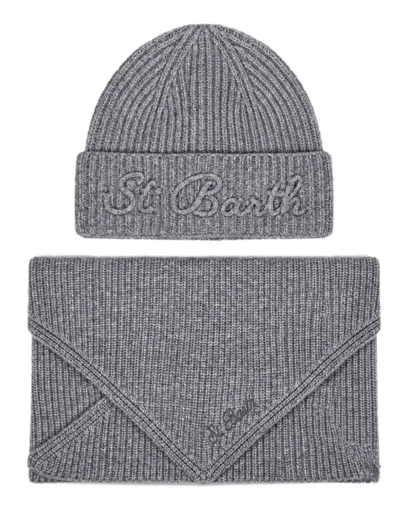 MC2 Saint Barth ribbed-knit St. Barth accessories set - Grau Grau