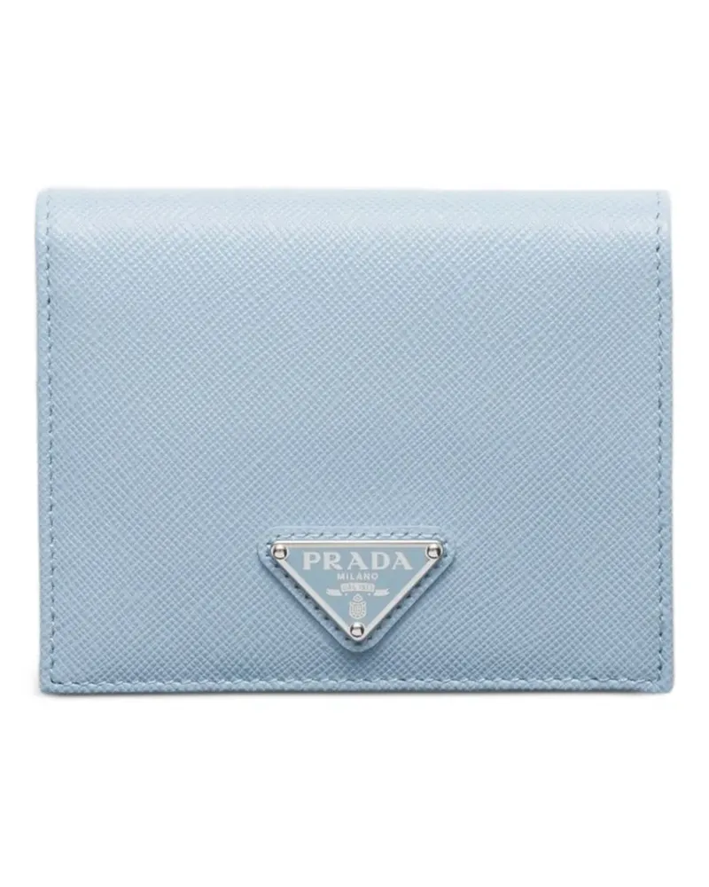 Prada Kleines Portemonnaie mit Triangel-Logo - Blau Blau