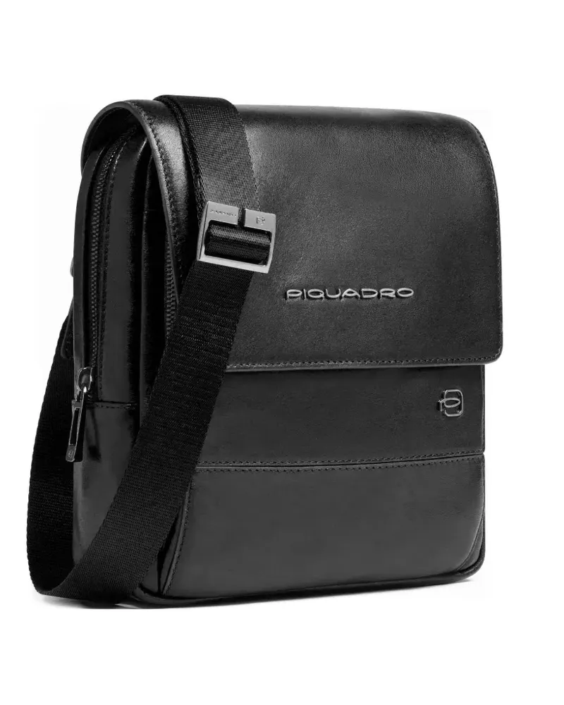 Piquadro flap-over crossbody bag - Schwarz Schwarz