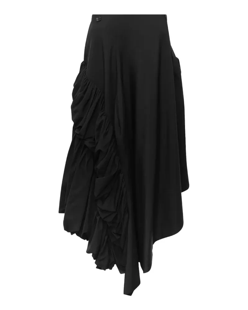 Comme des Garçons asymmetrical draped midi skirt - Schwarz Schwarz