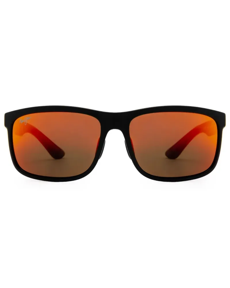 Maui Jim Huelo Sonnenbrille mit eckigem Gestell - Schwarz Schwarz