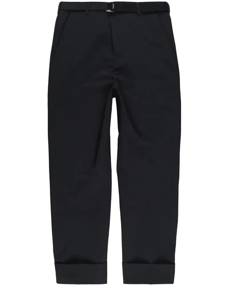 Sacai Cropped-Hose mit Umschlag - Schwarz Schwarz