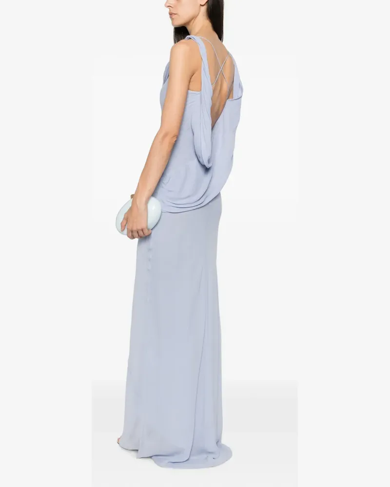 Patrizia Pepe cowl-neck ring-detail maxi dress - Blau Blau