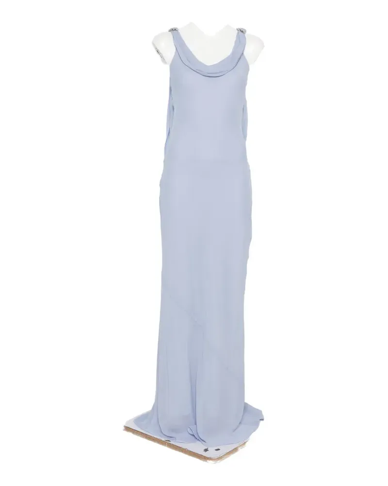 Patrizia Pepe cowl-neck ring-detail maxi dress - Blau Blau