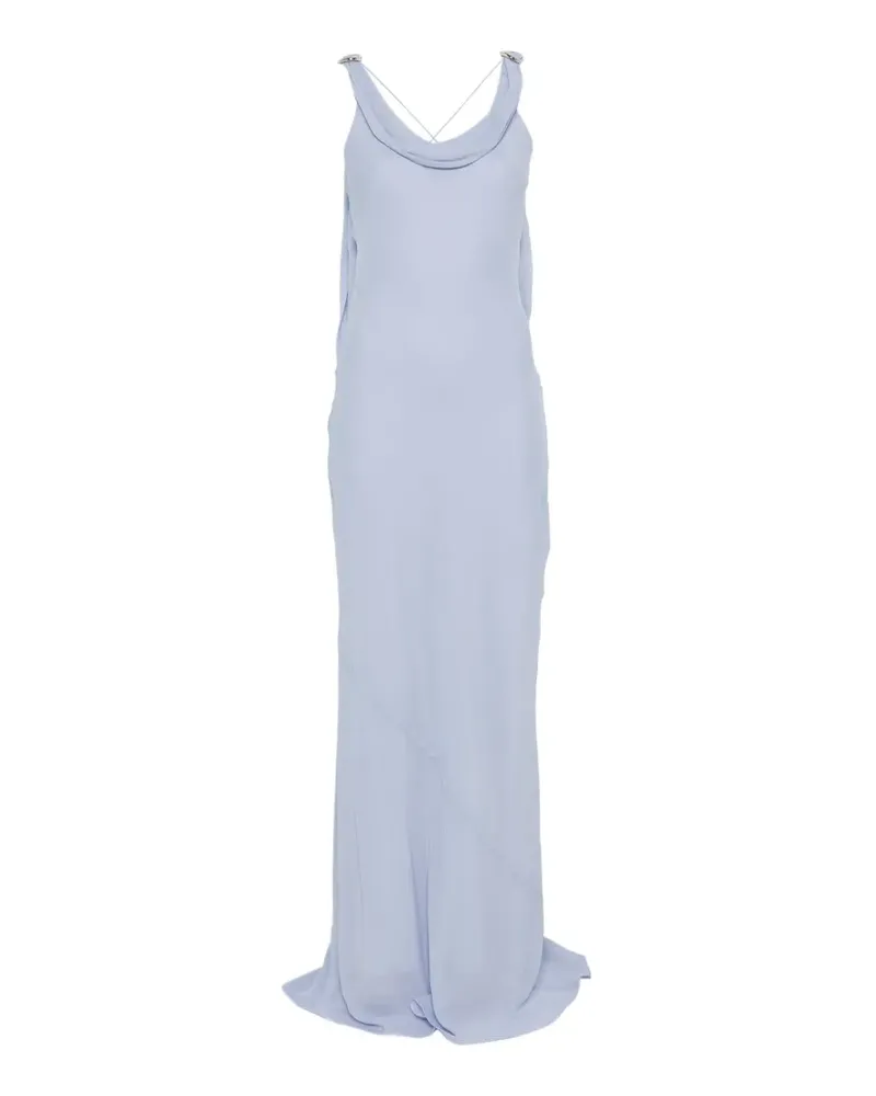 Patrizia Pepe Maxikleid mit drapiertem Kragen - Blau Blau