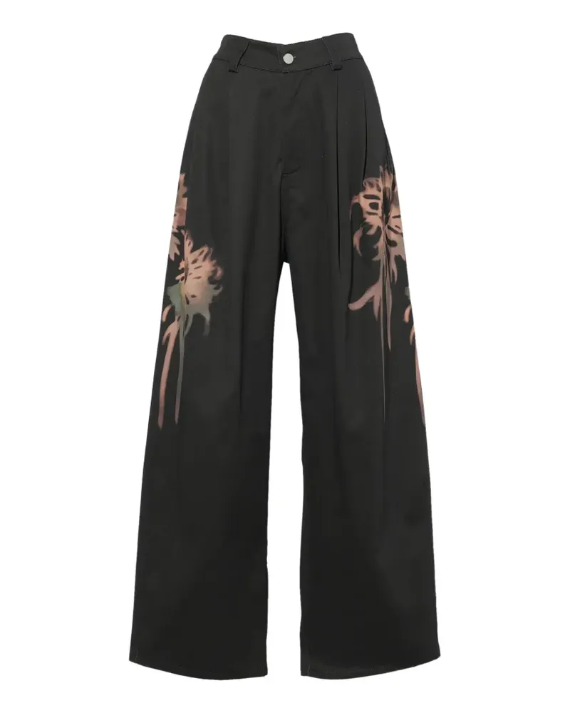 Collina Strada Catchfly floral-print trousers - Schwarz Schwarz