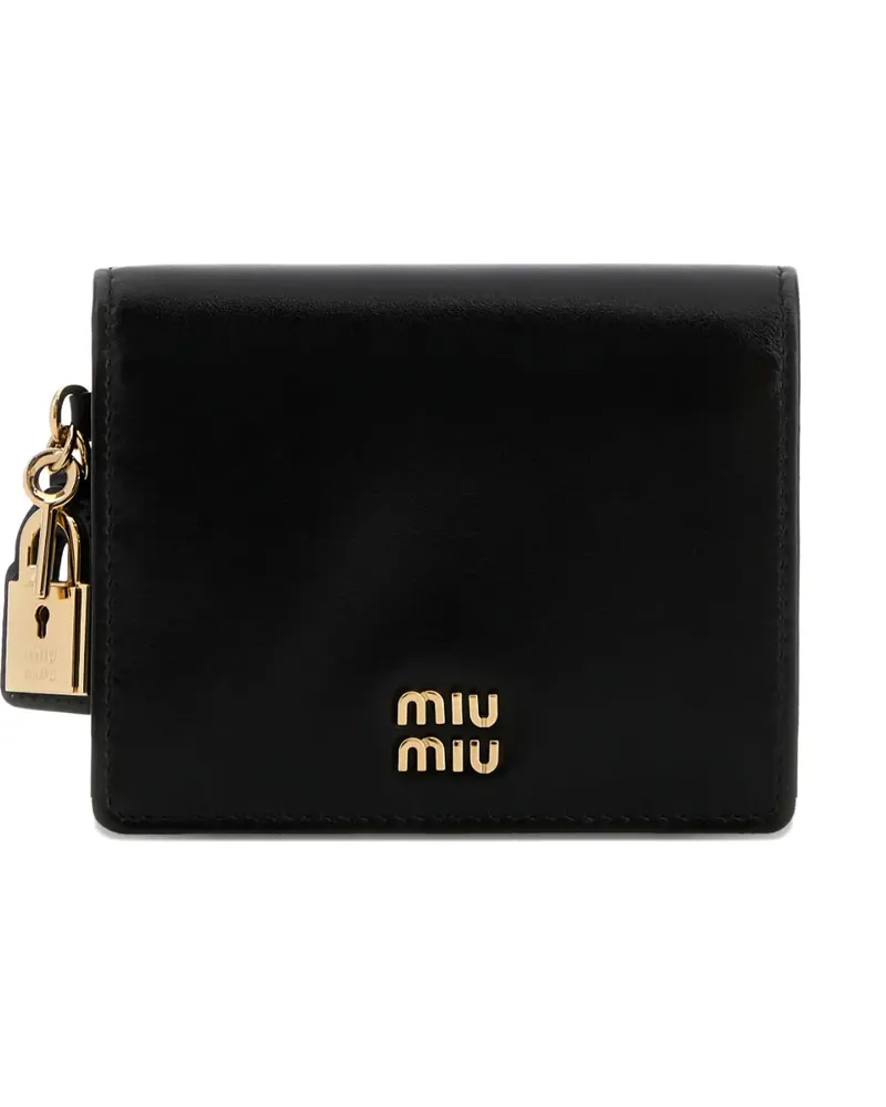 Miu Miu padlock-detail leather wallet - Schwarz Schwarz