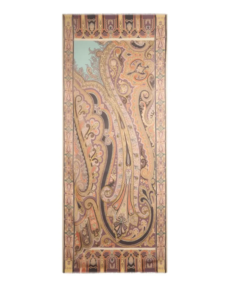 Etro Schal aus Seide mit Paisley-Print - Nude Nude