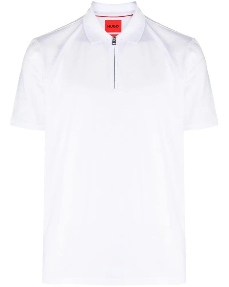HUGO BOSS Poloshirt mit Reißverschluss - Weiß Weiß