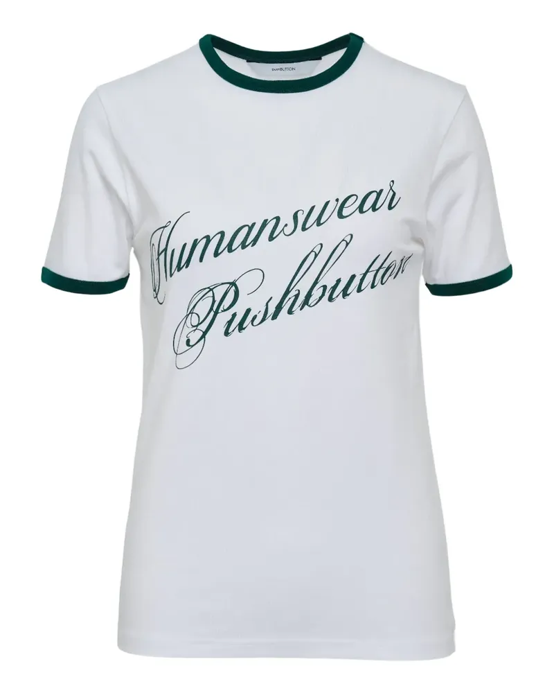 pushBUTTON logo-print T-shirt - Weiß Weiß