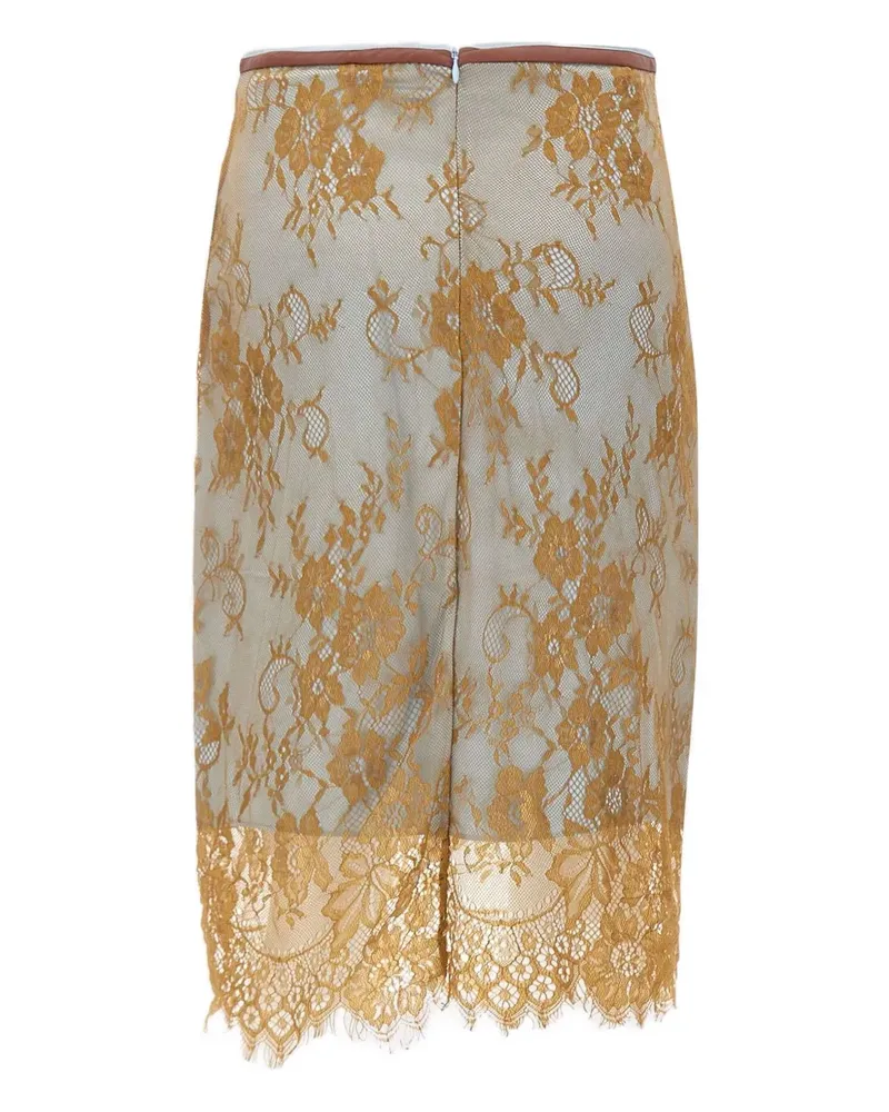 JACQUES Midirock mit Stickerei - Braun Braun