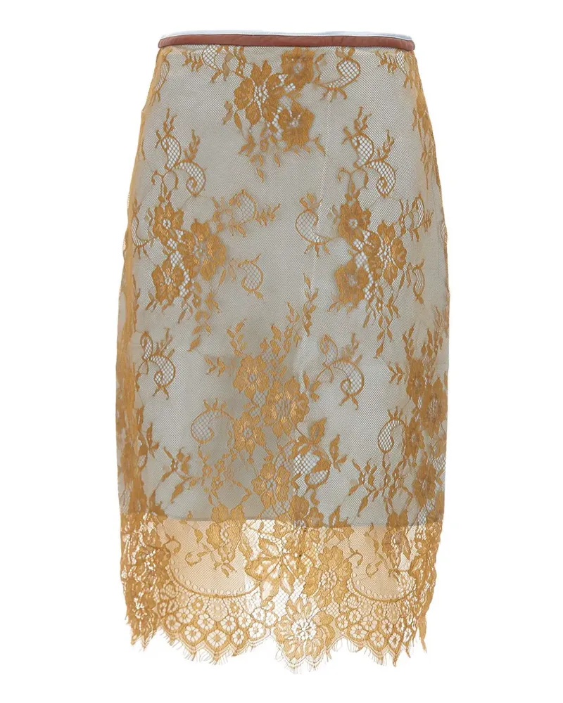 JACQUES Midirock mit Stickerei - Braun Braun