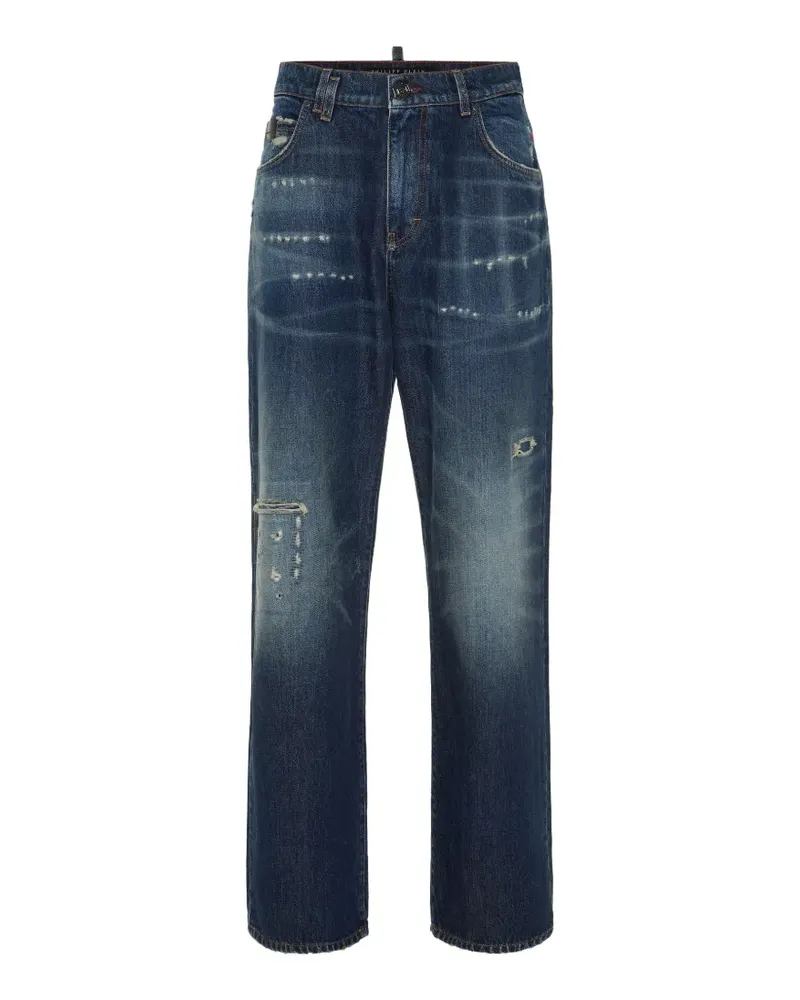 Philipp Plein Jeans im Distressed-Look - Blau Blau
