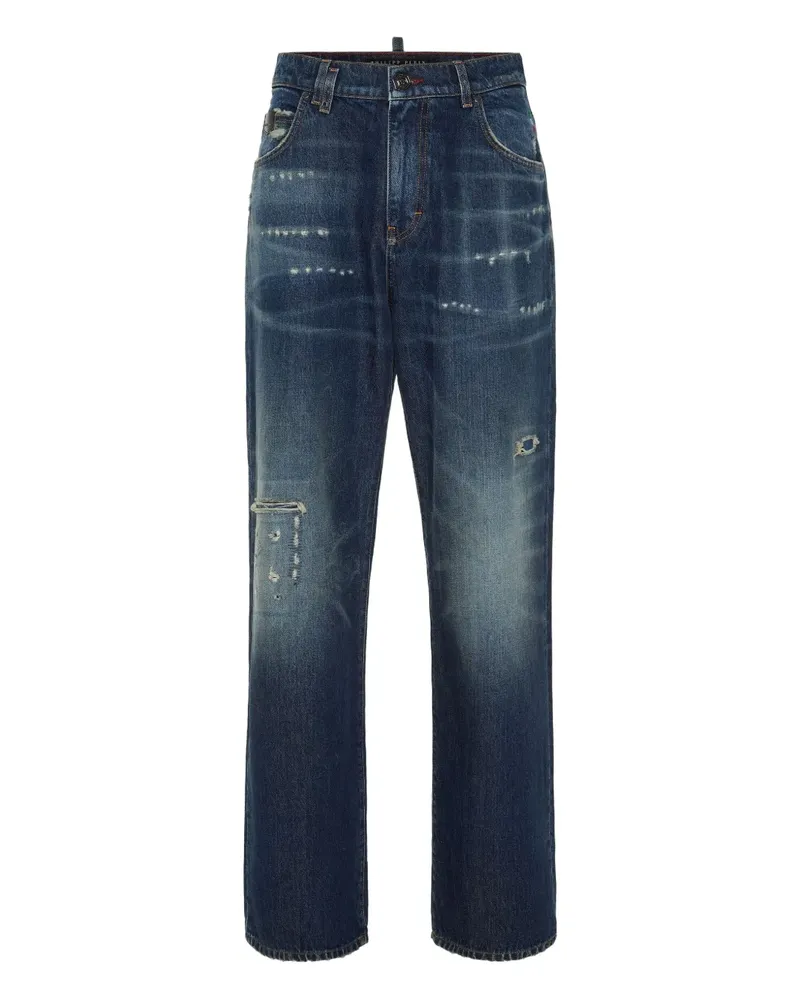Philipp Plein Jeans im Distressed-Look - Blau Blau