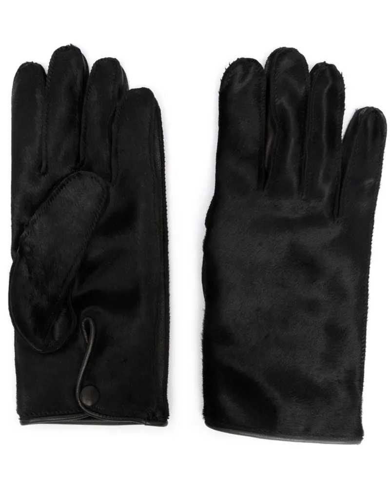 Maison Margiela Handschuhe aus Leder mit Ziernähten - Schwarz Schwarz