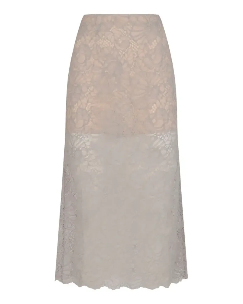ROTATE Birger Christensen lace mdi skirt - Grau Grau